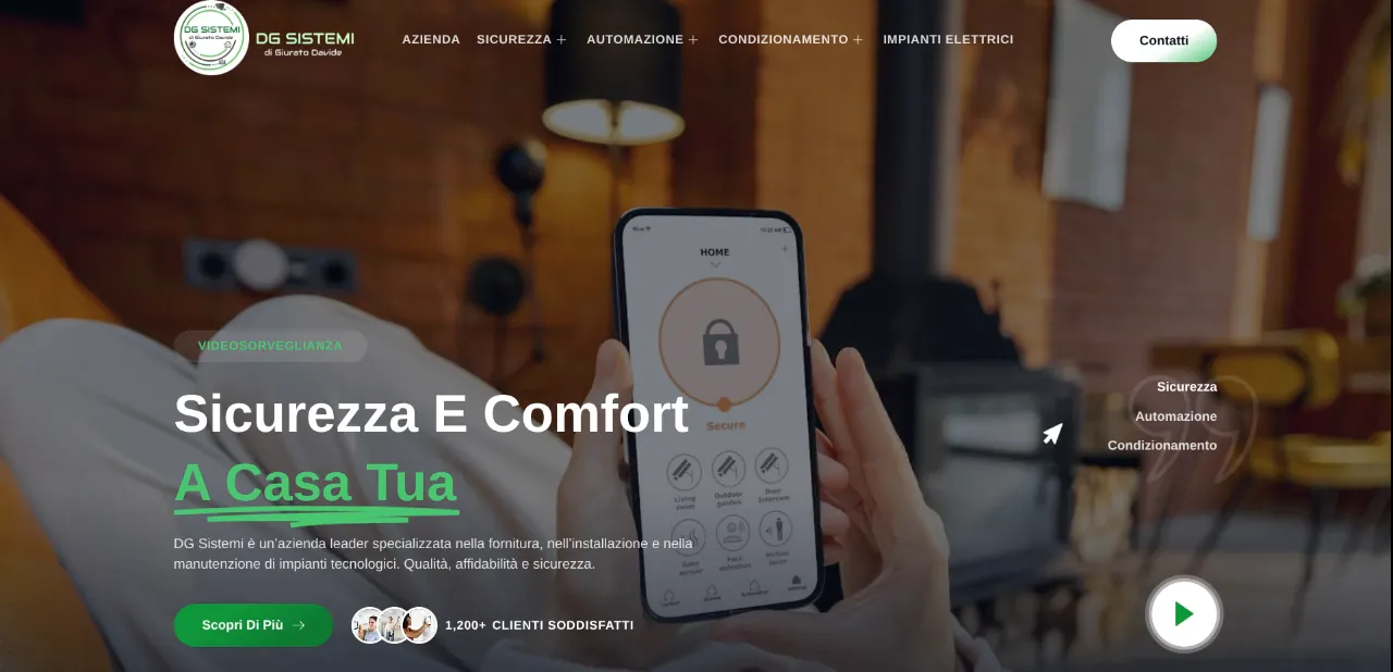 Restyling del sito DG Sistemi dedicato a sicurezza, comfort e casa intelligente