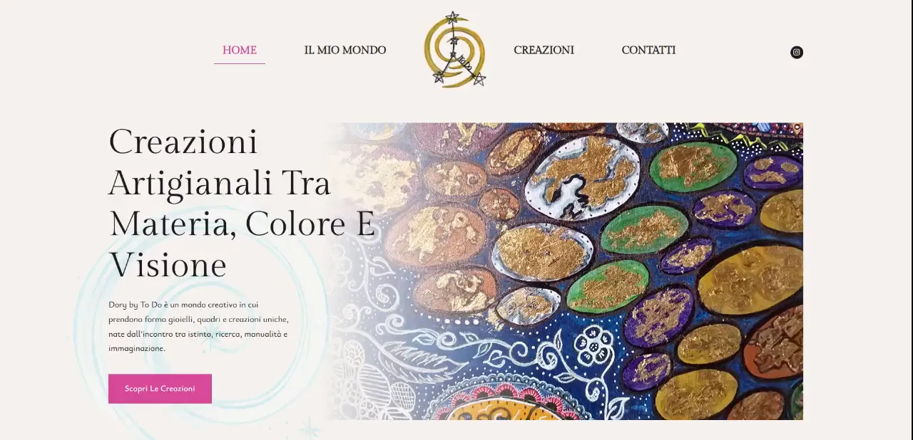 Sito vetrina di Dory by To Do per gioielli, quadri e creazioni artigianali