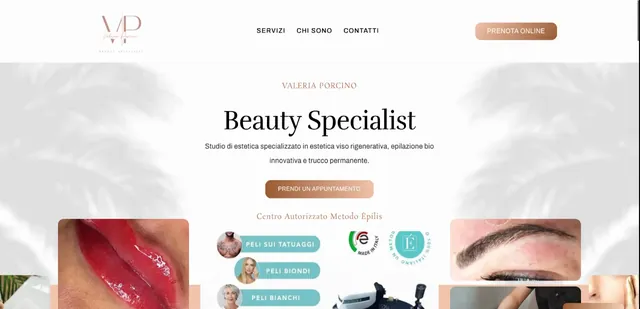 Sito web della beauty specialist Valeria Porcino a Rivoli