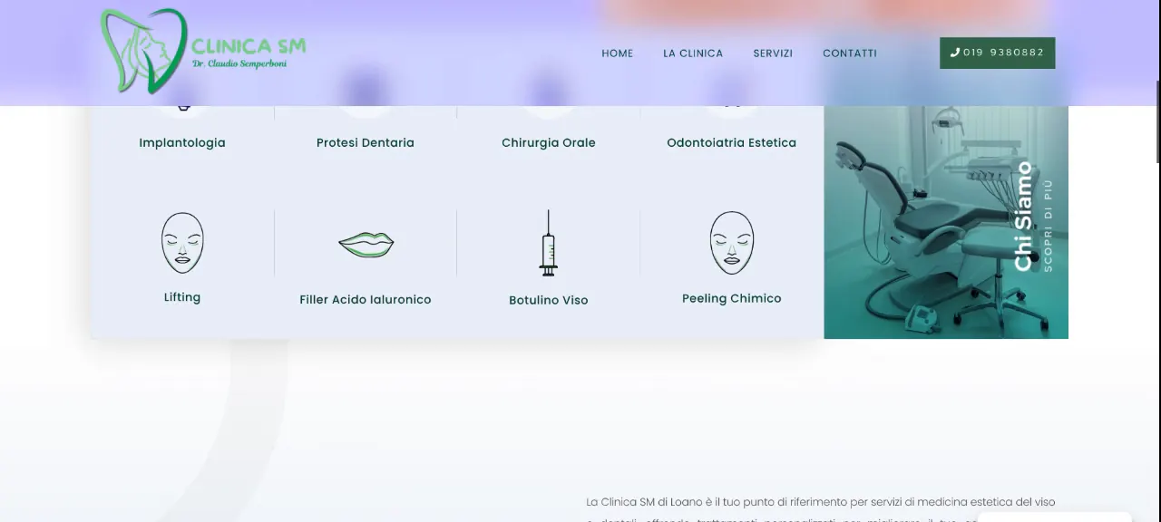 Clinica SM: schermata 1 del sito clinicasm.it