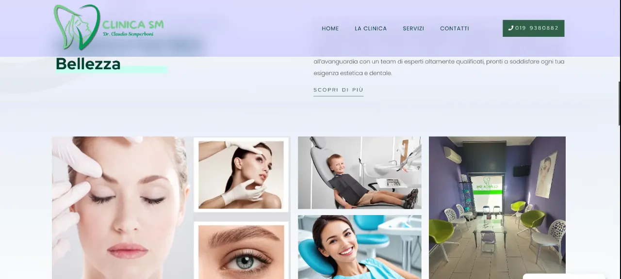 Clinica SM: schermata 2 del sito clinicasm.it