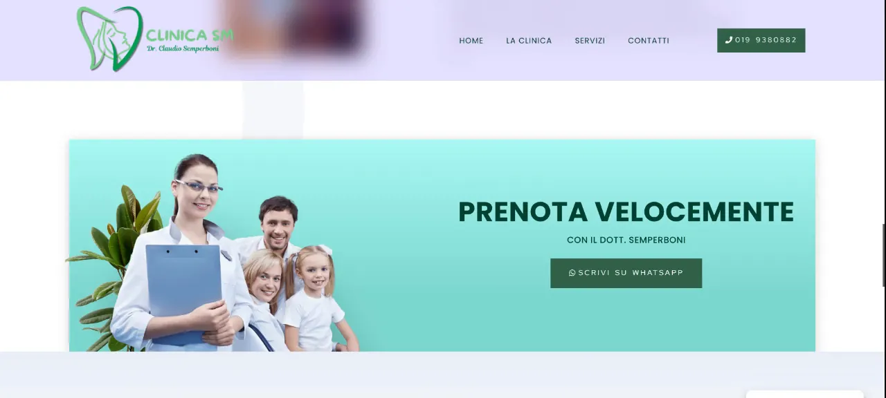 Clinica SM: schermata 3 del sito clinicasm.it