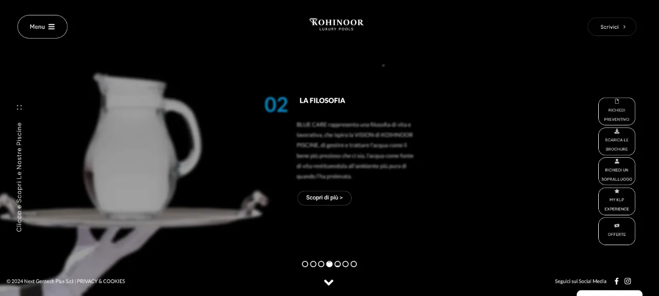 Kohinoor Piscine: schermata 1 del sito klpools.it