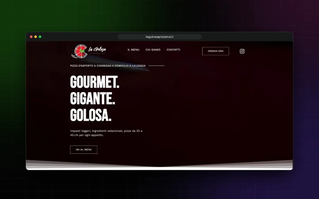 Il sito La Golosa Pizzeria, realizzato da QueenWeb