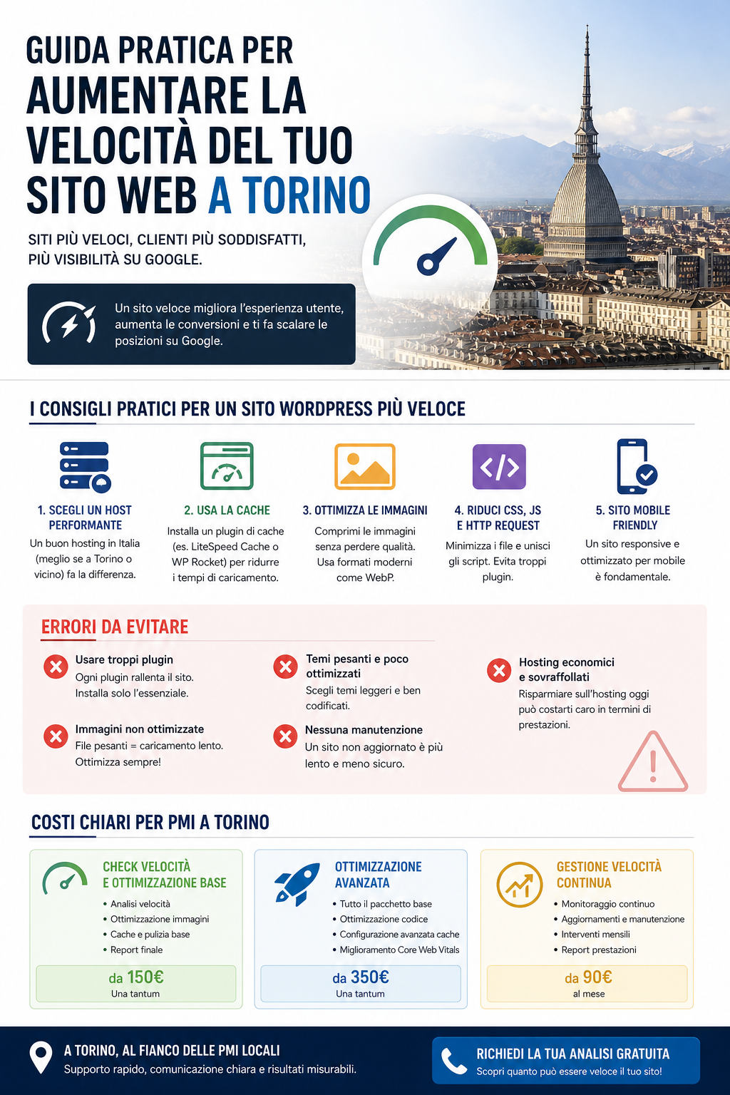 Ottimizzazione performance e velocità caricamento siti WordPress Torino.